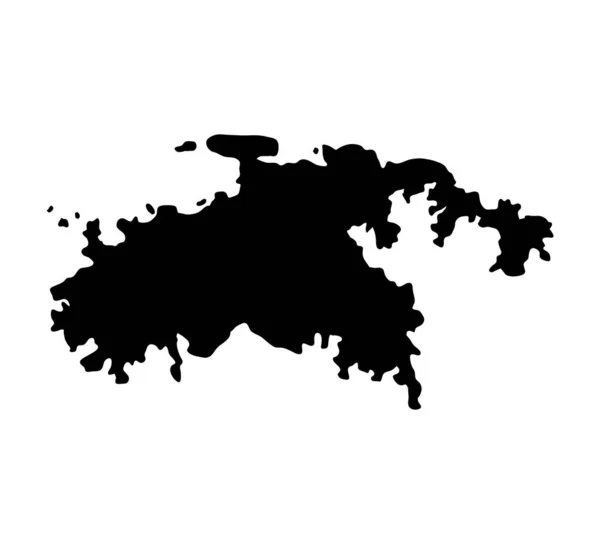 John Adası Harita Siluet Bölgesi Bölge Siyah Şekil Çizimi Şaret — Stok Vektör