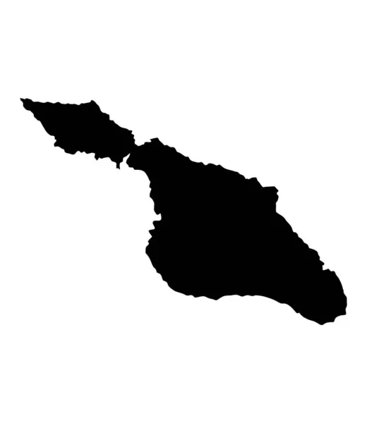 Santa Catalina Νησί Χάρτη Σιλουέτα Περιοχή Έδαφος Μαύρο Σχήμα Εικονογράφηση — Διανυσματικό Αρχείο