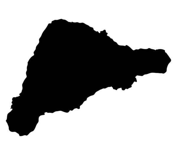 Wyspa Wielkanocna Mapa Sylwetka Region Terytorium Czarny Kształt Styl Ilustracji — Wektor stockowy