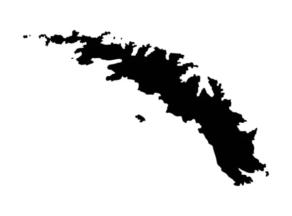 Sur Georgia Islas Silueta Región Territorio Negro Forma Estilo Ilustración — Vector de stock