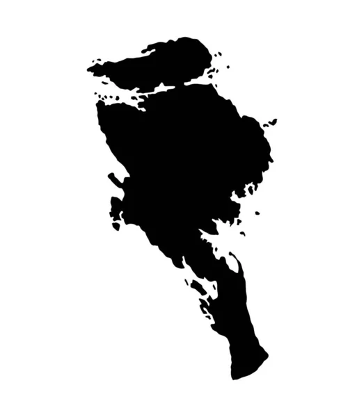 Силуэт Карты Острова Квадра Территория Иллюстрация Черном Стиле Хорошее Применение — стоковый вектор