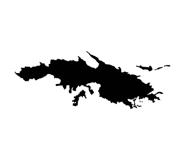Thomas Νησί Χάρτη Σιλουέτα — Διανυσματικό Αρχείο