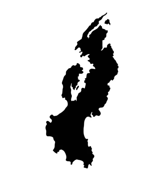 Campobello Eiland New Brunswick Canada Kaart Silhouet Regio Grondgebied Zwarte — Stockvector