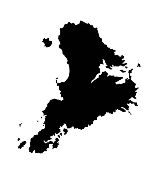 Stewart Île Carte Silhouette Région Territoire Illustration Style Forme Noire — Image vectorielle