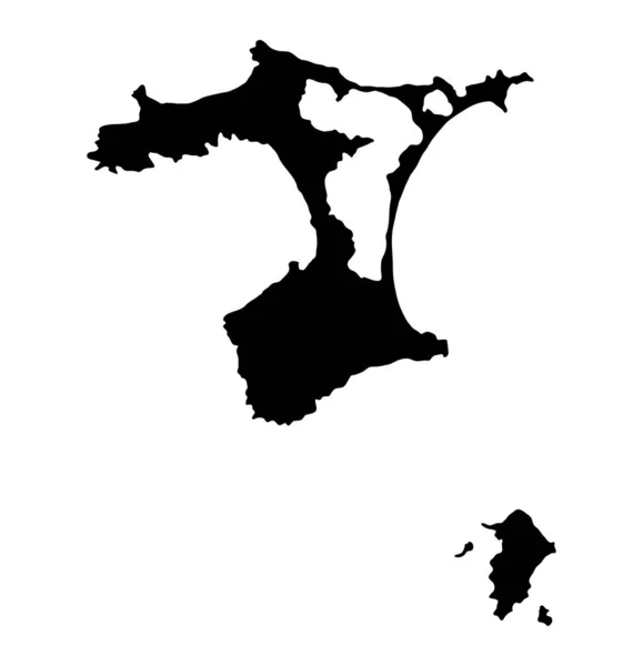 Carte Des Îles Chatham Nouvelle Zélande Région Silhouette Territoire Illustration — Image vectorielle