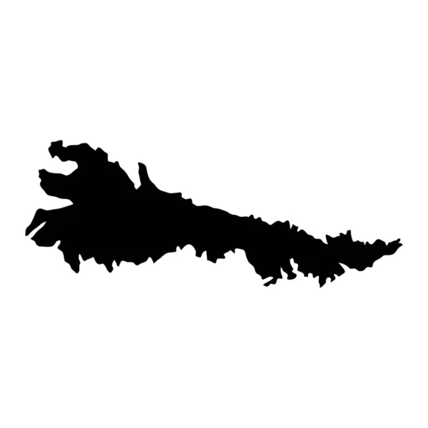 Kalifornia Wyspa Mapa Sylwetka Region Terytorium Czarny Kształt Styl Ilustracji — Wektor stockowy