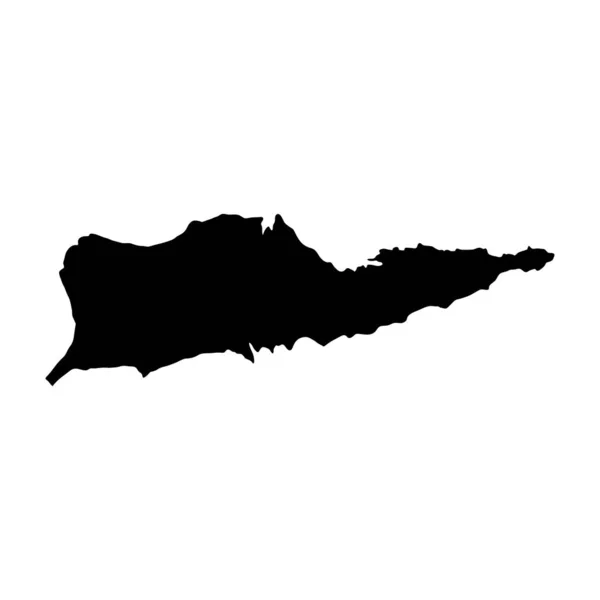 Карта Острова Сент Круа Регион Силуэта Virgin Территория Иллюстрация Черном — стоковый вектор