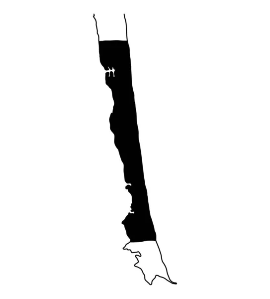 南パドレ島地図 メキシコの都市のシルエット地域 黒の形状のスタイルのイラスト サイン シンボル アイコン マスコット またはあなたが望むデザインに適しています — ストックベクタ
