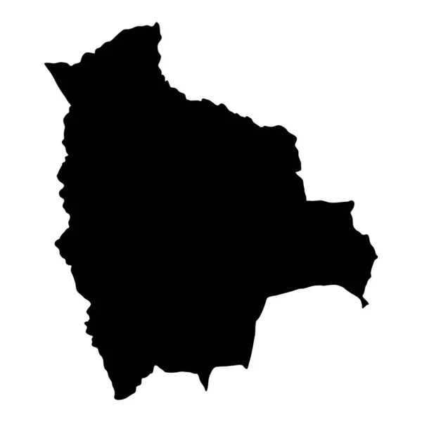 Bolivia Isola Mappa Silhouette Regione Territorio Figura Nera Stile Illustrazione — Vettoriale Stock