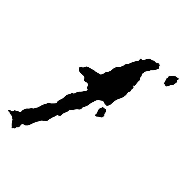 Остров Кешм Иран Карта Региона Силуэт Территория Черная Форма Стиль — стоковый вектор