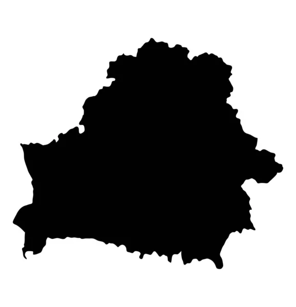 Weißrussland Karte Silhouette Region Territorium Schwarze Form Stil Illustration Gute — Stockvektor