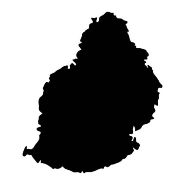 Mauritius Adası harita siluet bölgesi, bölge, siyah şekil çizimi. İşaret, sembol, simge, logo, maskot veya istediğiniz herhangi bir tasarım için iyi bir kullanım.