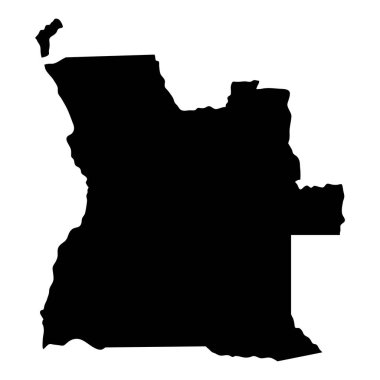 Angola Adası haritası siluet bölgesi, bölge, siyah şekil çizimi. İşaret, sembol, simge, logo, maskot veya istediğiniz herhangi bir tasarım için iyi bir kullanım.