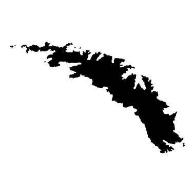 Güney Georgia ada haritası siluet bölgesi, bölge, siyah şekil çizimi. İşaret, sembol, simge, logo, maskot veya istediğiniz herhangi bir tasarım için iyi bir kullanım.