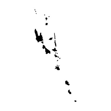 Vanuatu Adası harita siluet bölgesi, bölge, siyah şekil çizimi. İşaret, sembol, simge, logo, maskot veya istediğiniz herhangi bir tasarım için iyi bir kullanım.