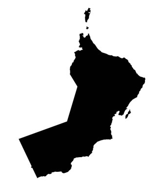 Umman Adası haritası siluet bölgesi, bölge, siyah şekil çizimi. İşaret, sembol, simge, logo, maskot veya istediğiniz herhangi bir tasarım için iyi bir kullanım.