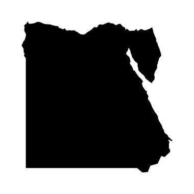 Mısır ada haritası silueti bölgesi, bölge, siyah şekil çizimi. İşaret, sembol, simge, logo, maskot veya istediğiniz herhangi bir tasarım için iyi bir kullanım.