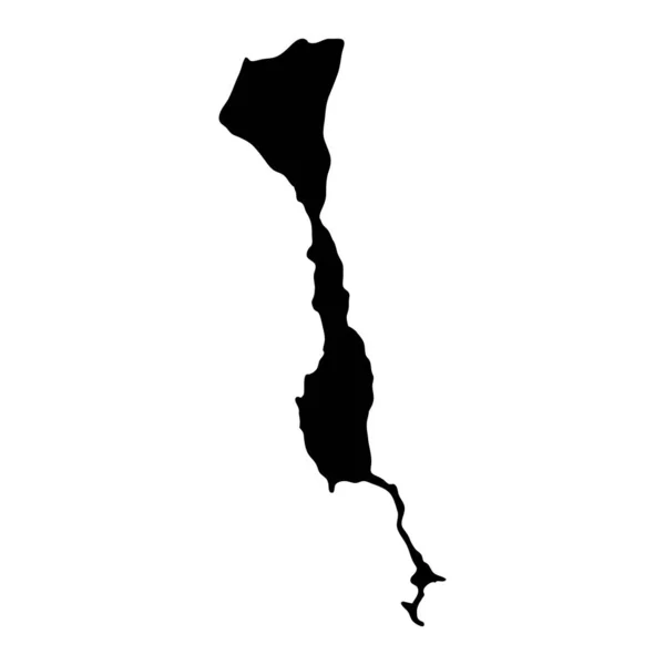 Saint Martin Adası Bangladeş Haritası Siluet Bölgesi Bölge Siyah Şekil — Stok Vektör