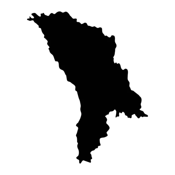 Moldova Adası Haritası Siluet Bölgesi Bölge Siyah Şekil Çizimi Şaret — Stok Vektör