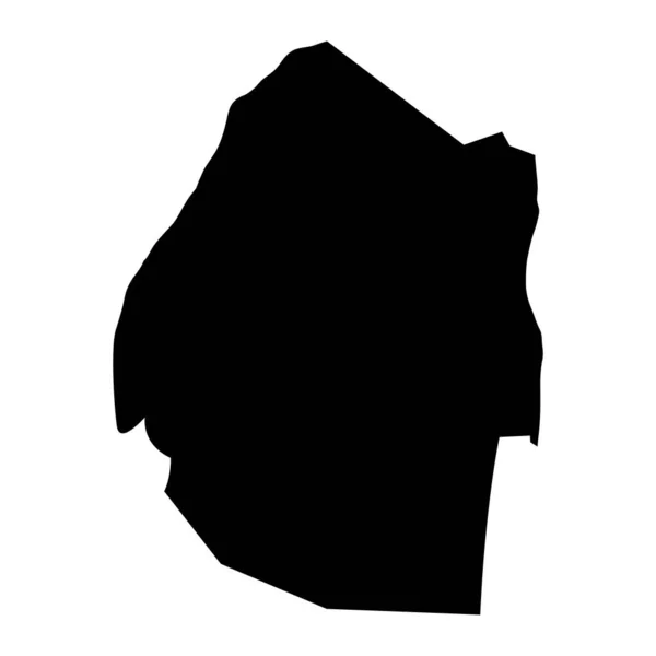 Swaziland Isola Mappa Regione Silhouette Territorio Figura Nera Stile Illustrazione — Vettoriale Stock