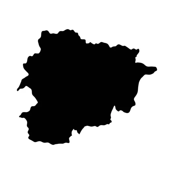 Andorra Isla Mapa Silueta Región Territorio Negro Forma Estilo Ilustración — Archivo Imágenes Vectoriales