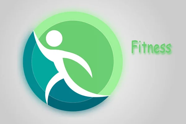 Logo Hombre Fitness Verde Azul — Archivo Imágenes Vectoriales