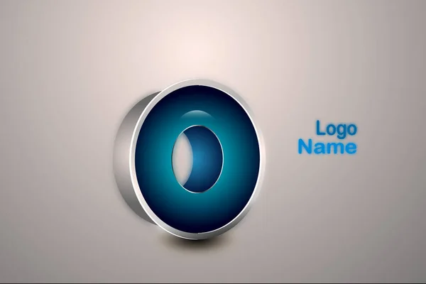 Logo Blauwe Zilveren Cirkel — Stockvector