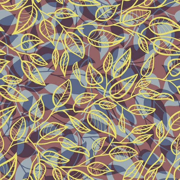 Een Prachtige Naadloze Oppervlak Patroon Ontwerp Van Eenvoudige Lijn Kunstbladeren — Stockfoto