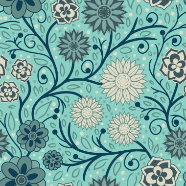 Bir dizi güzel ve basit geometrik çiçek, tam renkli. Ana elementler olarak çiçekli şeyleri kullanan pürüzsüz bir yüzey deseni tasarımı.