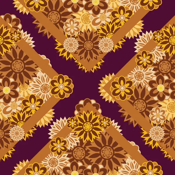 Set Beautiful Simple Geometrical Blossoms Full Color Seamless Surface Pattern — ストック写真