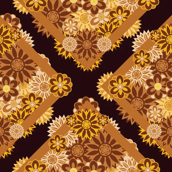 Sada Krásných Jednoduchých Geometrických Květů Plné Barvě Bezešvý Design Povrchu — Stock fotografie