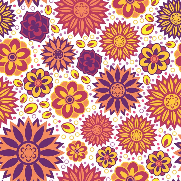 満開の美しいとシンプルな幾何学的な花のセット 花物を主要素としたシームレスな表面パターンデザイン — ストック写真