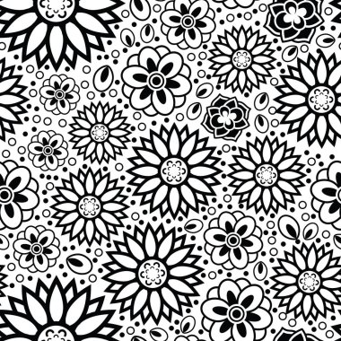 Bir dizi güzel ve basit geometrik çiçek, tam renkli. Ana elementler olarak çiçekli şeyleri kullanan pürüzsüz bir yüzey deseni tasarımı.