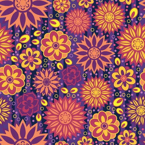 Set Beautiful Simple Geometrical Blossoms Full Color Seamless Surface Pattern — ストック写真