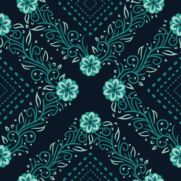 Set Beautiful Simple Geometrical Blossoms Full Color Seamless Surface Pattern — стоковое фото