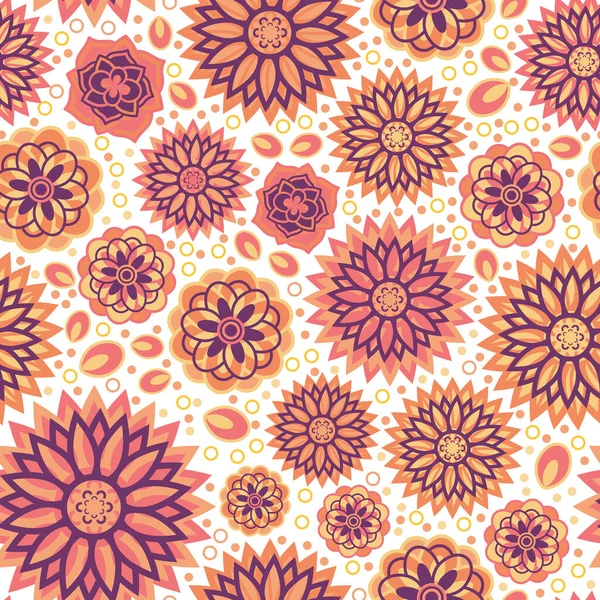 Set Beautiful Simple Geometrical Blossoms Full Color Seamless Surface Pattern — ストック写真