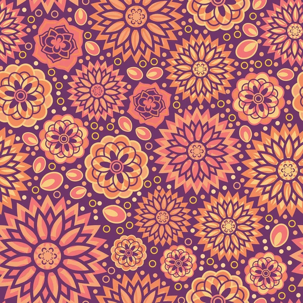 Set Beautiful Simple Geometrical Blossoms Full Color Seamless Surface Pattern — Fotografia de Stock