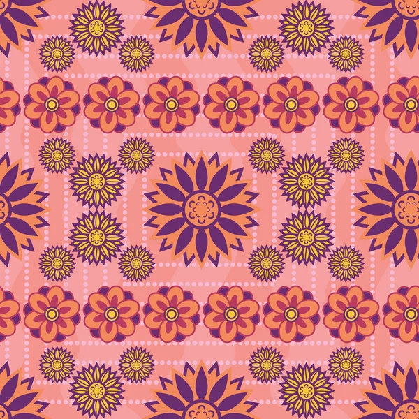 Set Beautiful Simple Geometrical Blossoms Full Color Seamless Surface Pattern — ストック写真