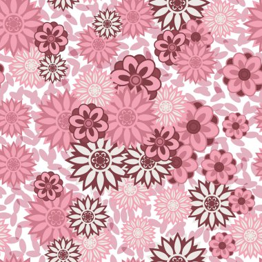 Bir dizi güzel ve basit geometrik çiçek, tam renkli. Çiçekli şeyleri temel elementler olarak kullanan pürüzsüz bir yüzey vektör deseni tasarımı.