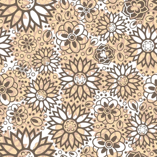 満開の美しいとシンプルな幾何学的な花のセット 花物を主要素としたシームレスなサーフェスベクトルパターンデザイン — ストックベクタ