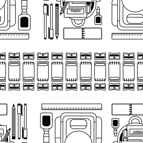 Zábavná Ilustrace Jako Bezproblémový Vzor Designu Vlastnostmi Školy Kanceláře Jako — Stock fotografie