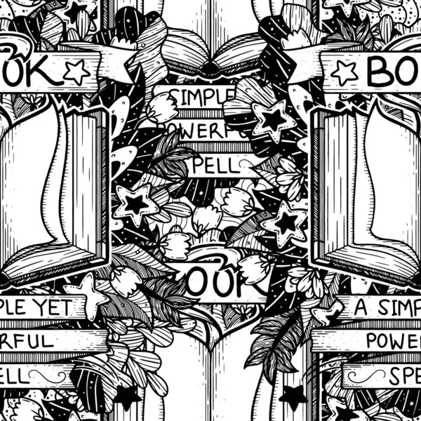 Красивая Иллюстрация Открытой Книги Цветочным Фоном Симпатичная Книга Тема Вектор — стоковый вектор
