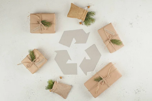 Christmas Tree Recycling Top View Flat Lay High Quality Photo — Stock Photo, Image