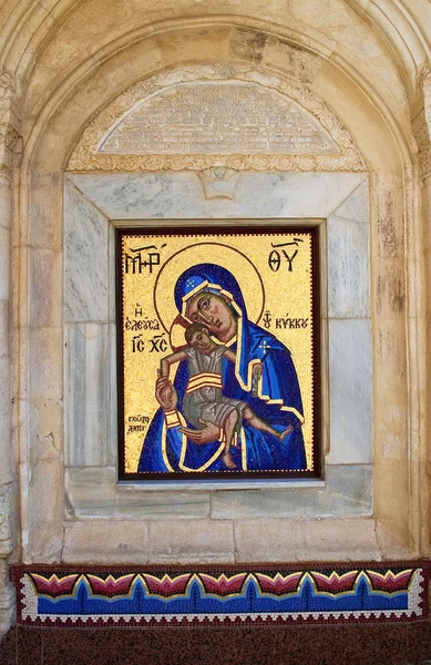 Mozaïek van de Maagd Maria en Jezus Christus — Stockfoto