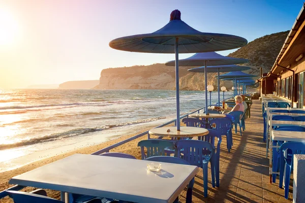 Akdeniz s güzel manzaralı sunset Beach Cafe