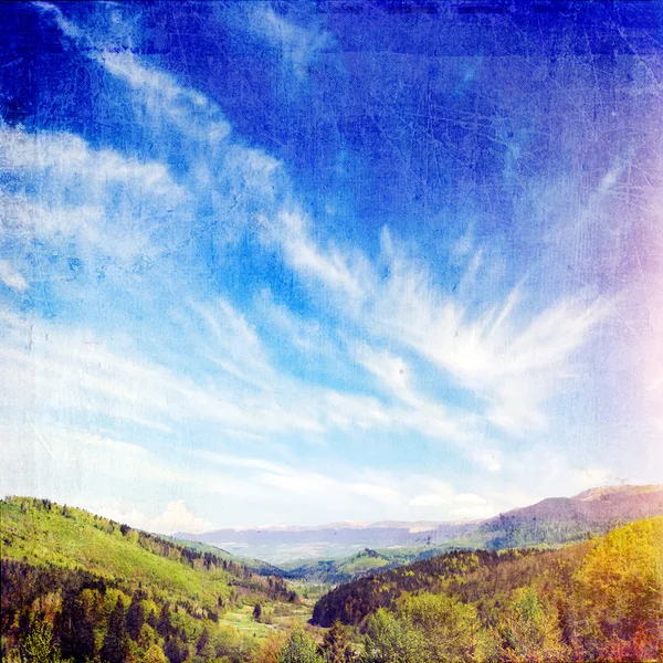 Mountains with green forest landscape in Carpathians — Stock Photo, Image