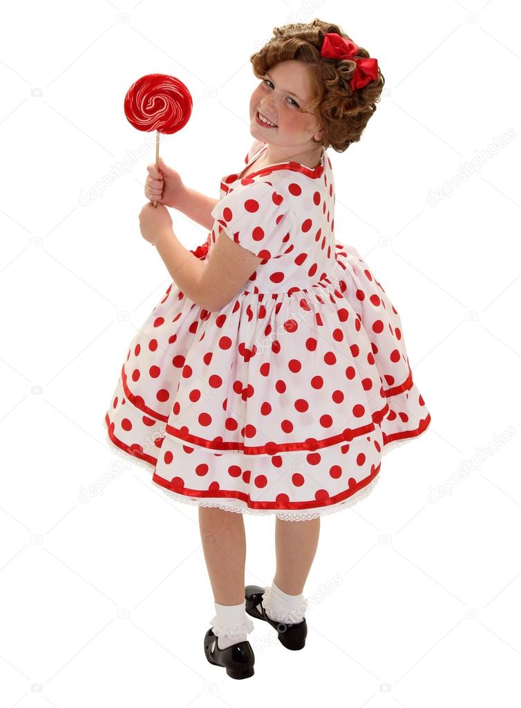 shirley temple red polka dot dress