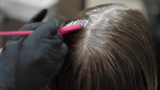 Friseur Haarfärbung — Stockvideo