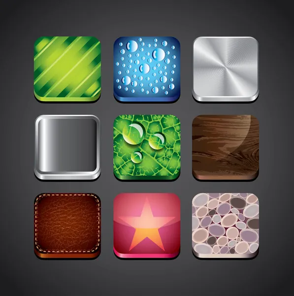 Texture milieux pour l'application icônes ensemble — Image vectorielle