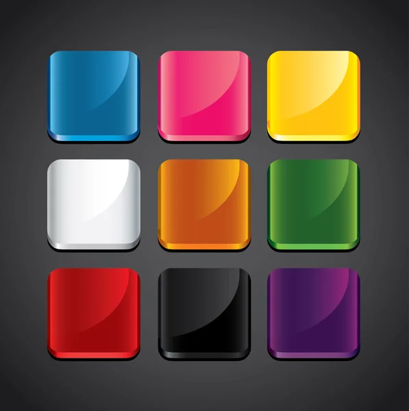 Colorful glossy backgrounds for app icons set — Stock Vector